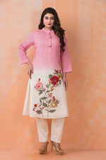 Designer Cotton Satin Kurta Pant Set