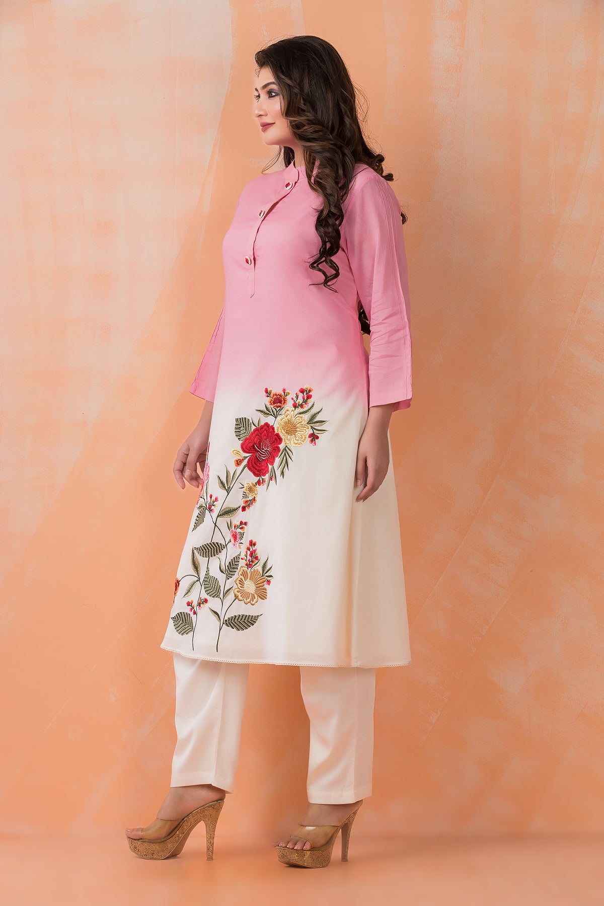 Designer Cotton Satin Kurta Pant Set