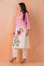 Designer Cotton Satin Kurta Pant Set