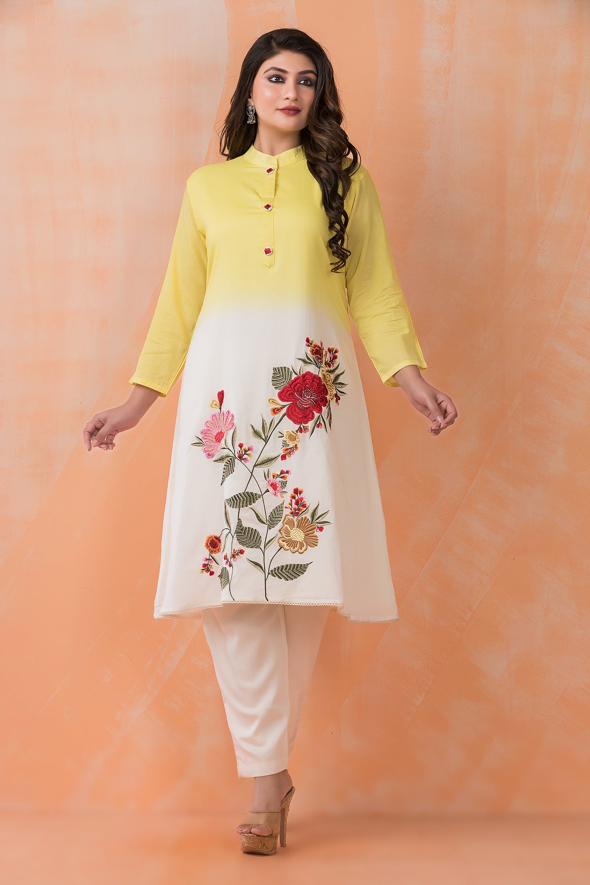 Designer Cotton Satin Kurta Pant Set