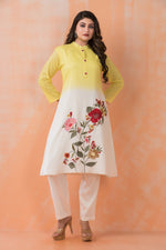 Designer Cotton Satin Kurta Pant Set