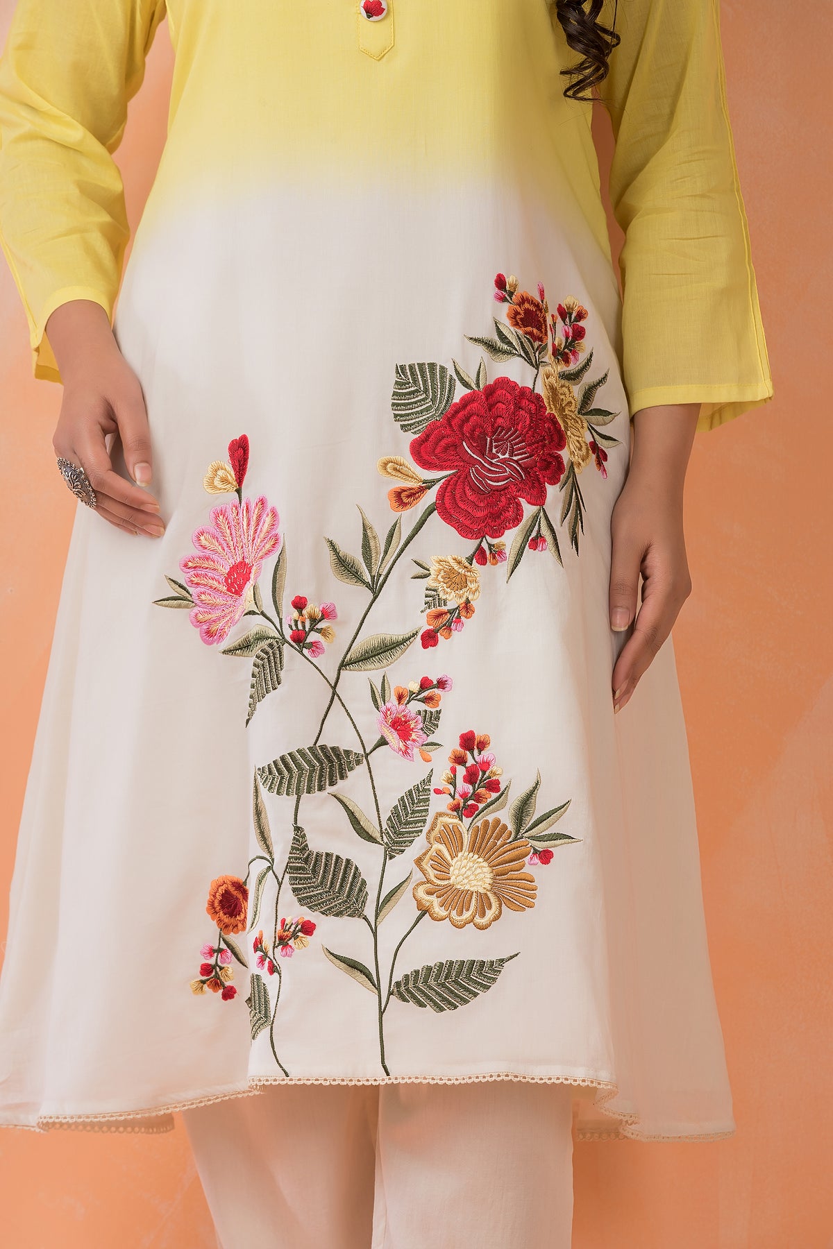 Designer Cotton Satin Kurta Pant Set