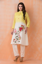 Designer Cotton Satin Kurta Pant Set