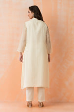 Embroidered Mul Chanderi Kurta Pant Set