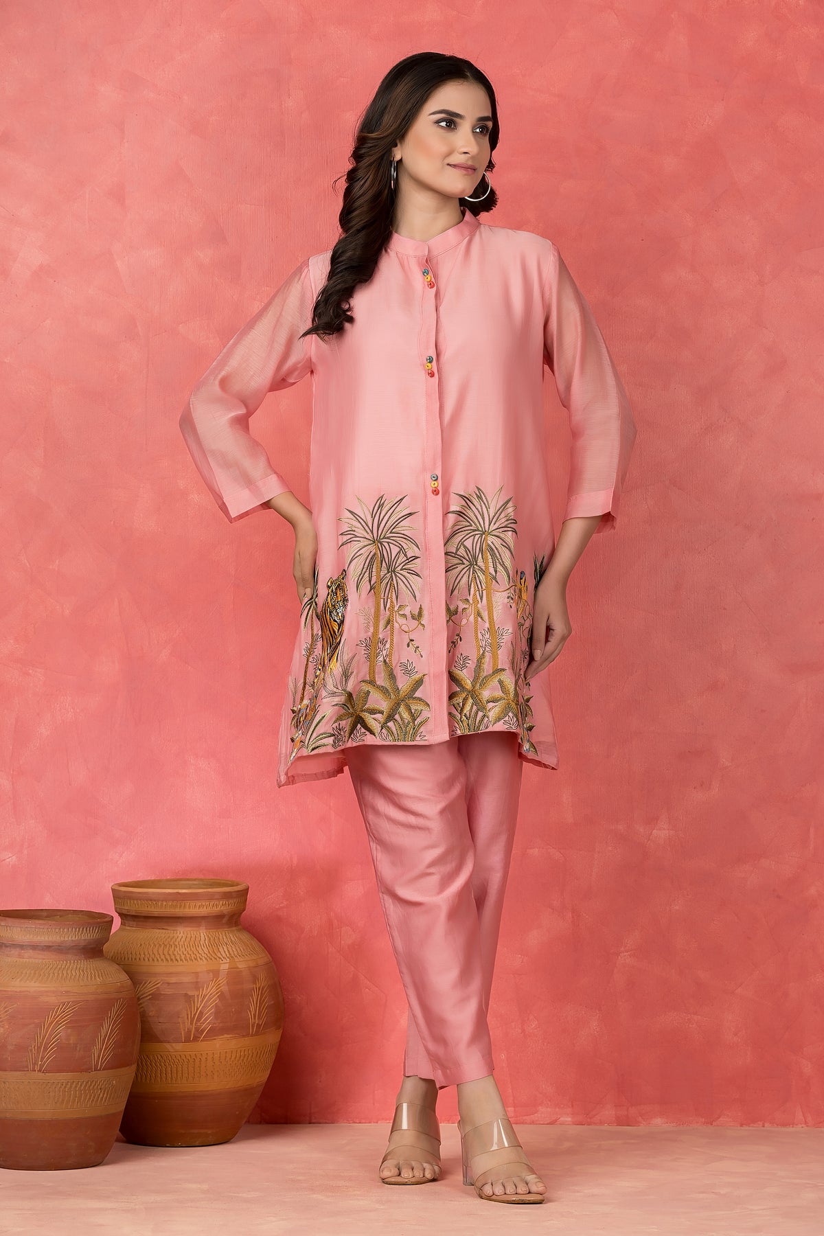 Embroidered Mulchanderi Co-ord set