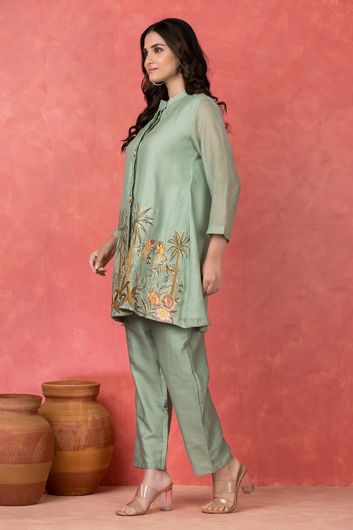 Embroidered Mulchanderi Co-ord set
