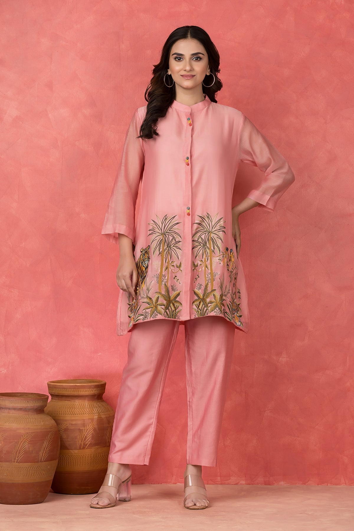 Embroidered Mulchanderi Co-ord set