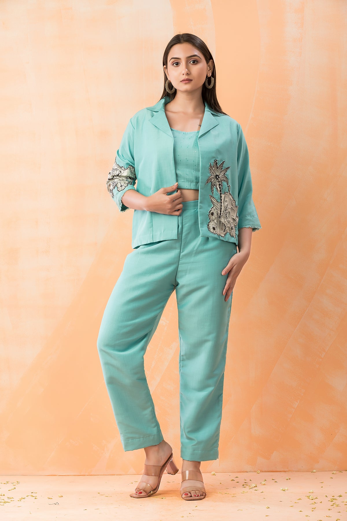 Designer Cotton Co-ord Set with Jacket