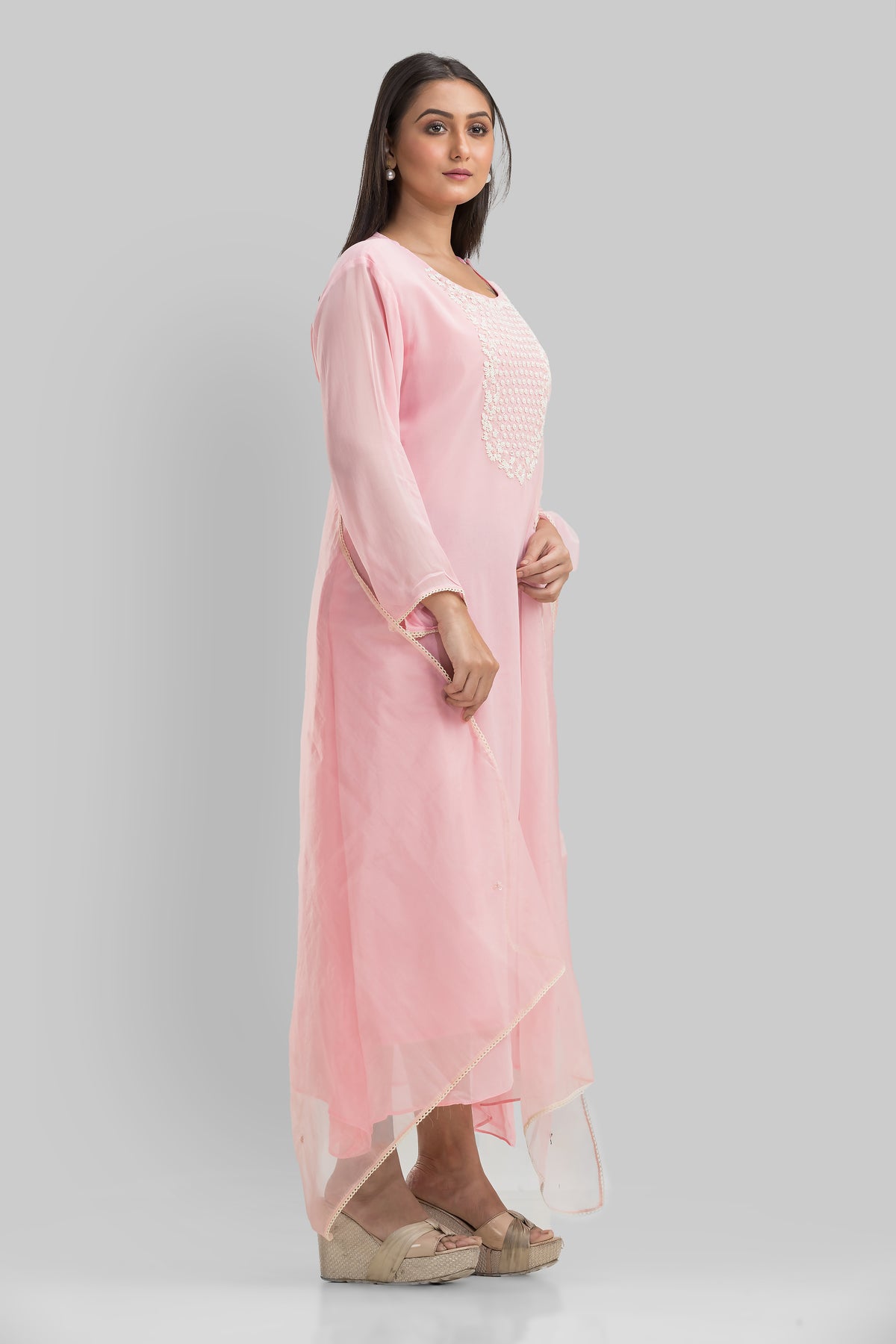 Embroidered Kurta-Pant-Dupatta Set