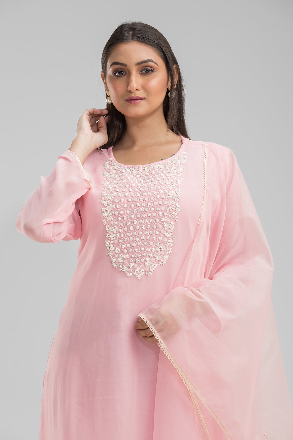 Embroidered Kurta-Pant-Dupatta Set