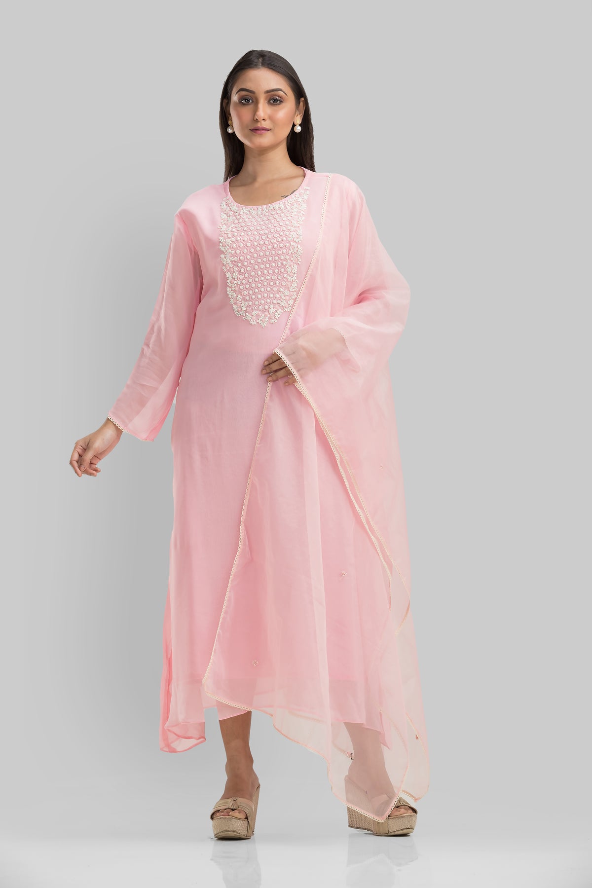 Embroidered Kurta-Pant-Dupatta Set