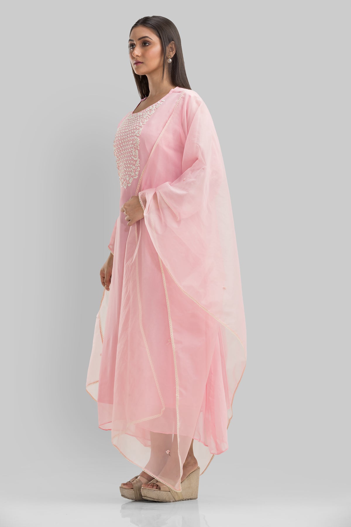 Embroidered Kurta-Pant-Dupatta Set