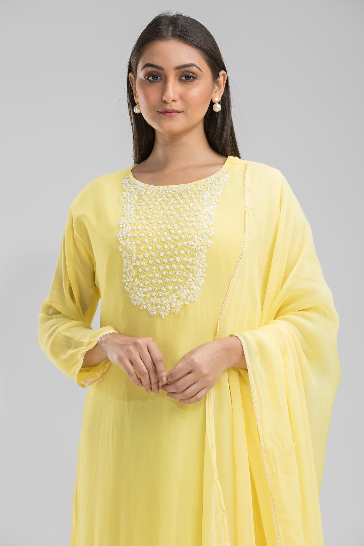 Embroidered Kurta-Pant-Dupatta Set