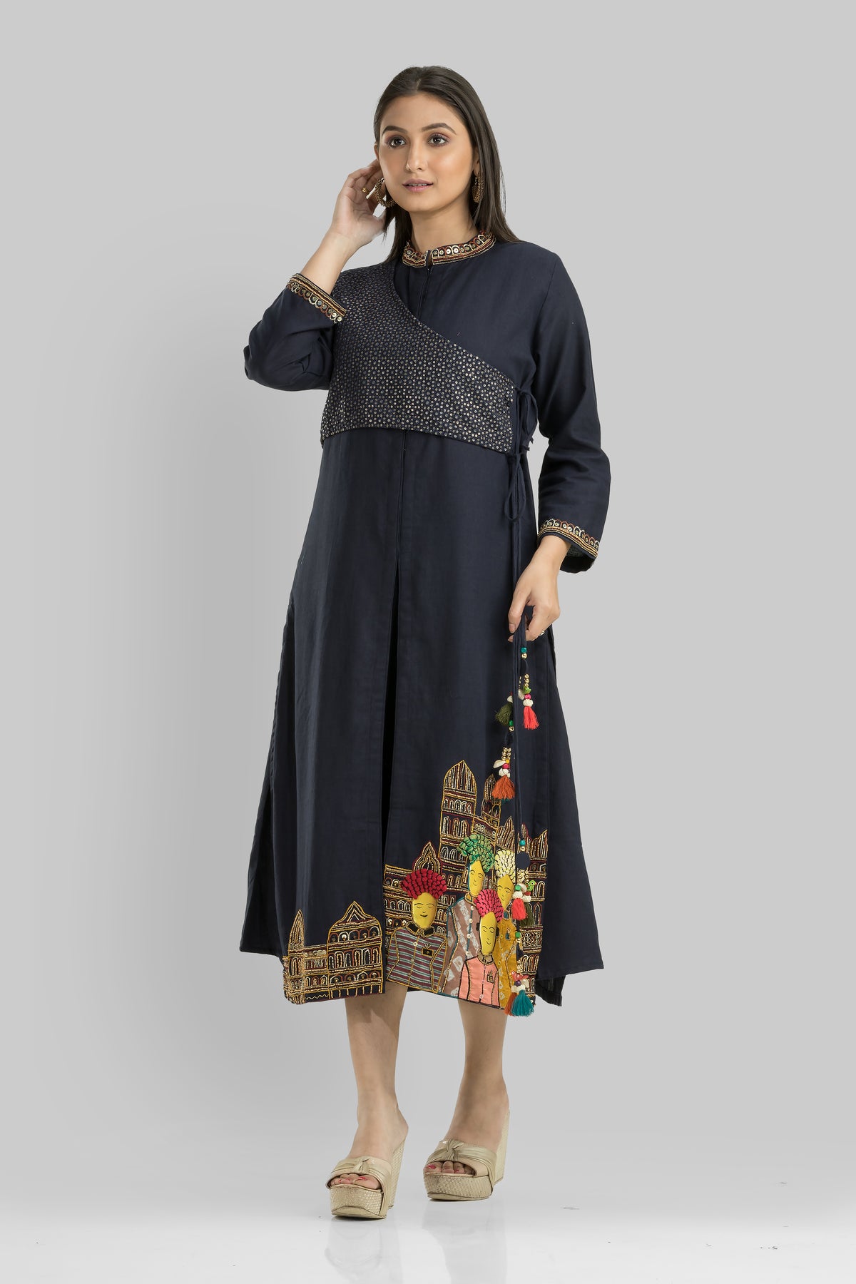 Long Gown_Raja Rani Embroidered with Latkan