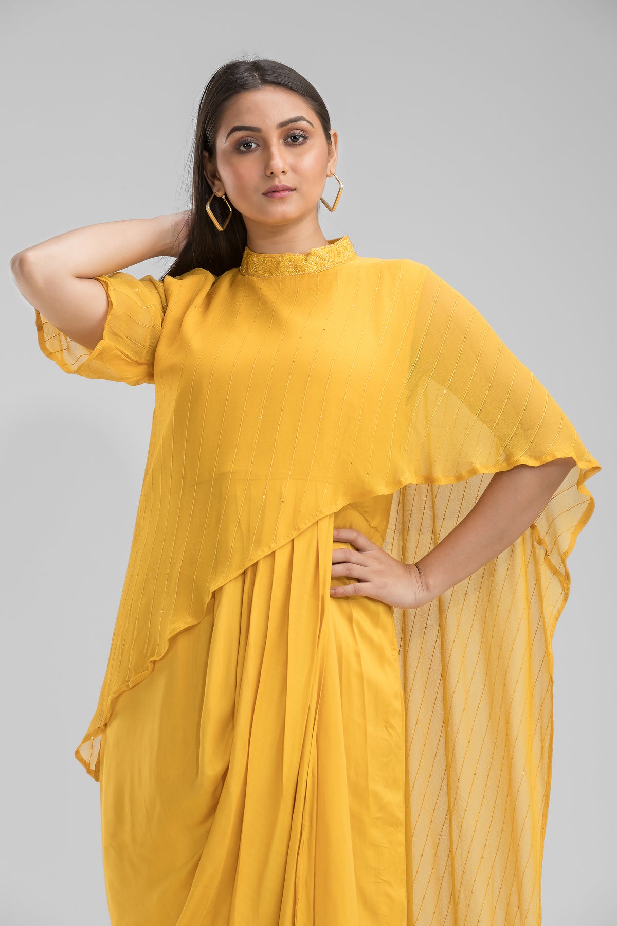 Indo-Western Dress with drape