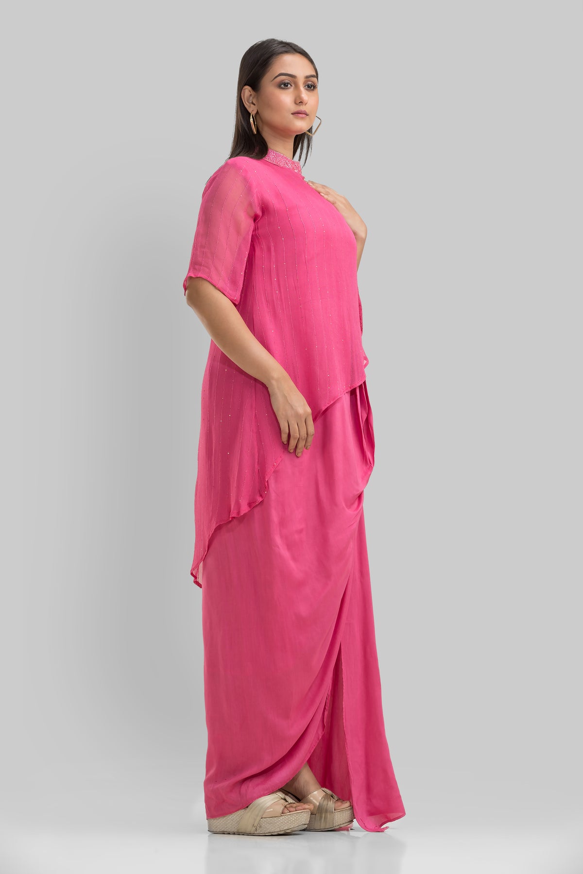 Indo-Western Dress with drape