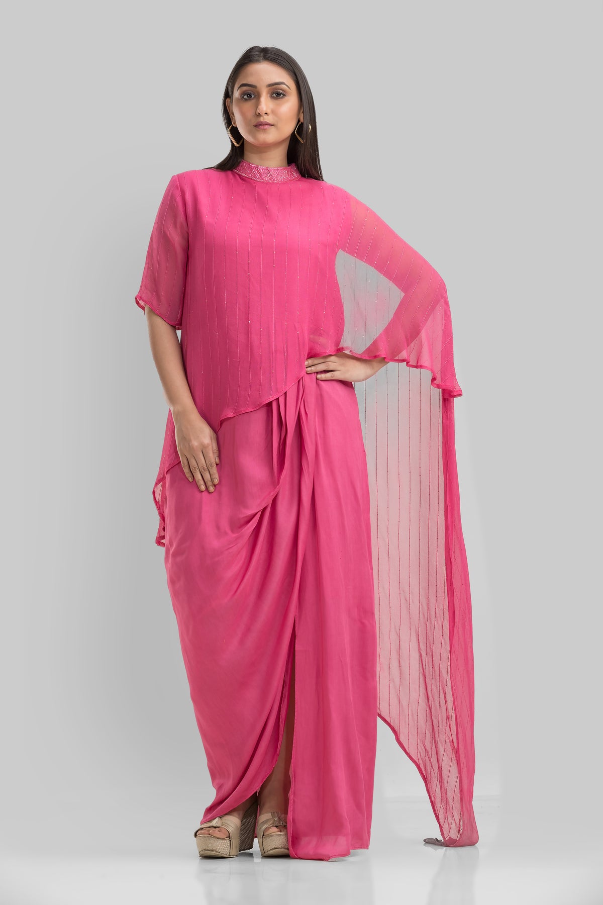 Indo-Western Dress with drape