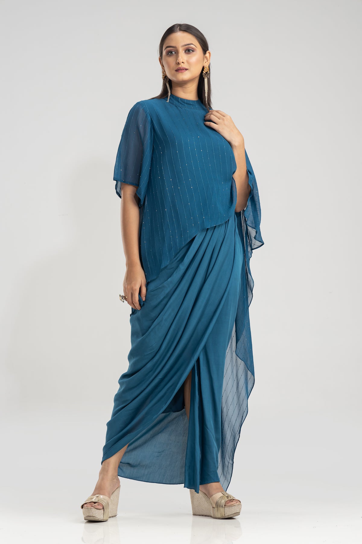 Indo-Western Dress with drape