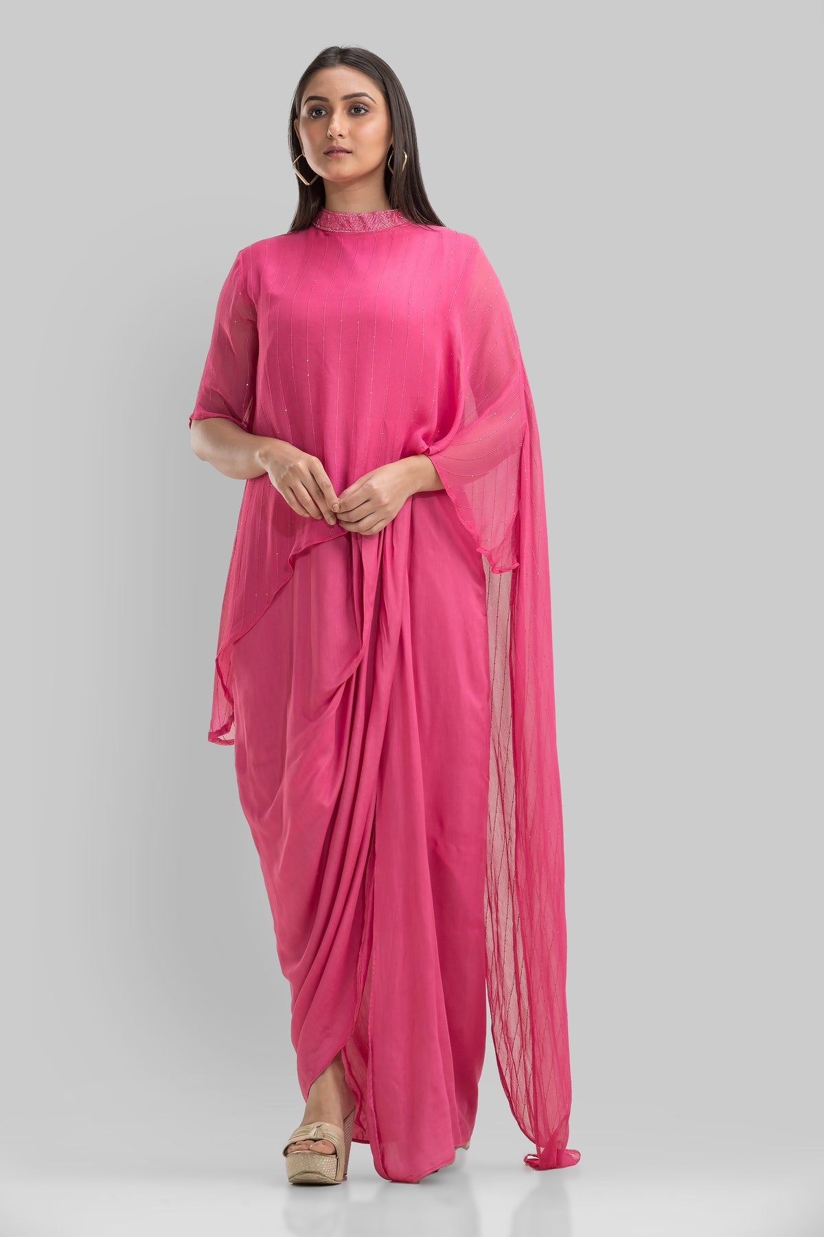 Indo-Western Dress with drape