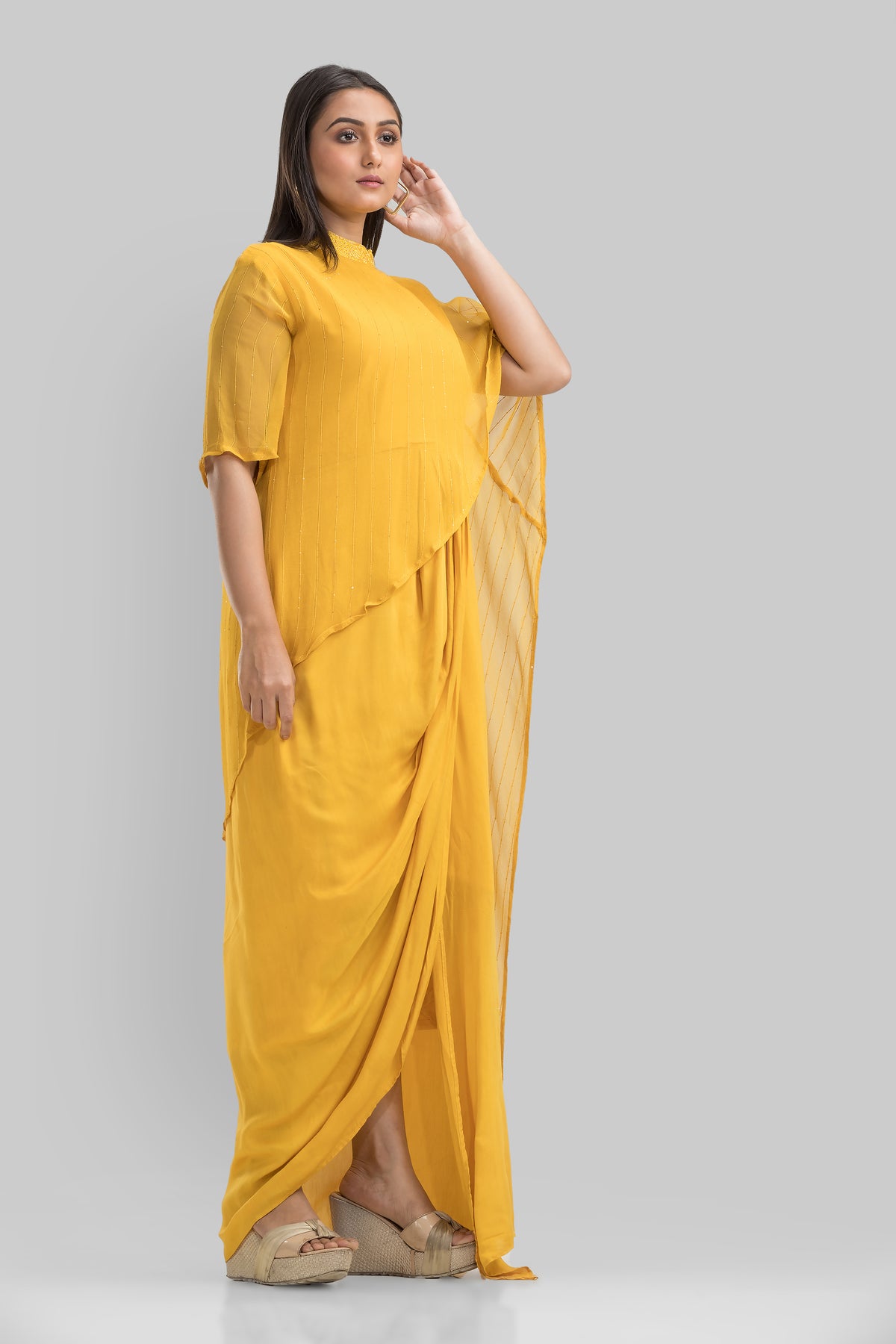 Indo-Western Dress with drape