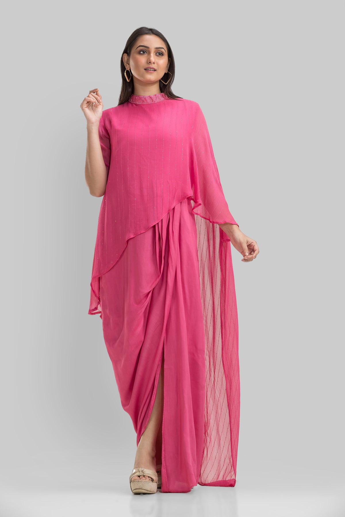 Indo-Western Dress with drape