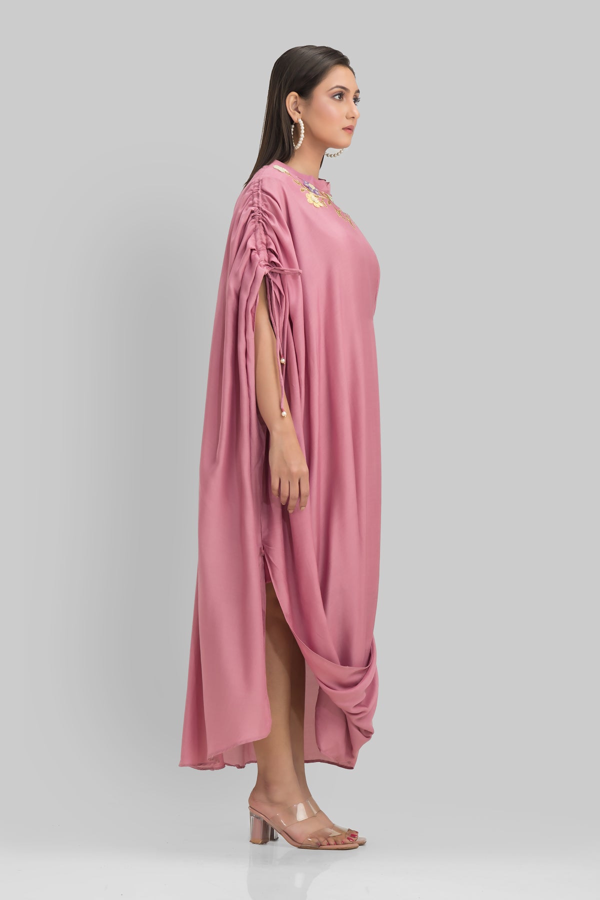 Sacred Suta Designer Draped long gown with Buta Work