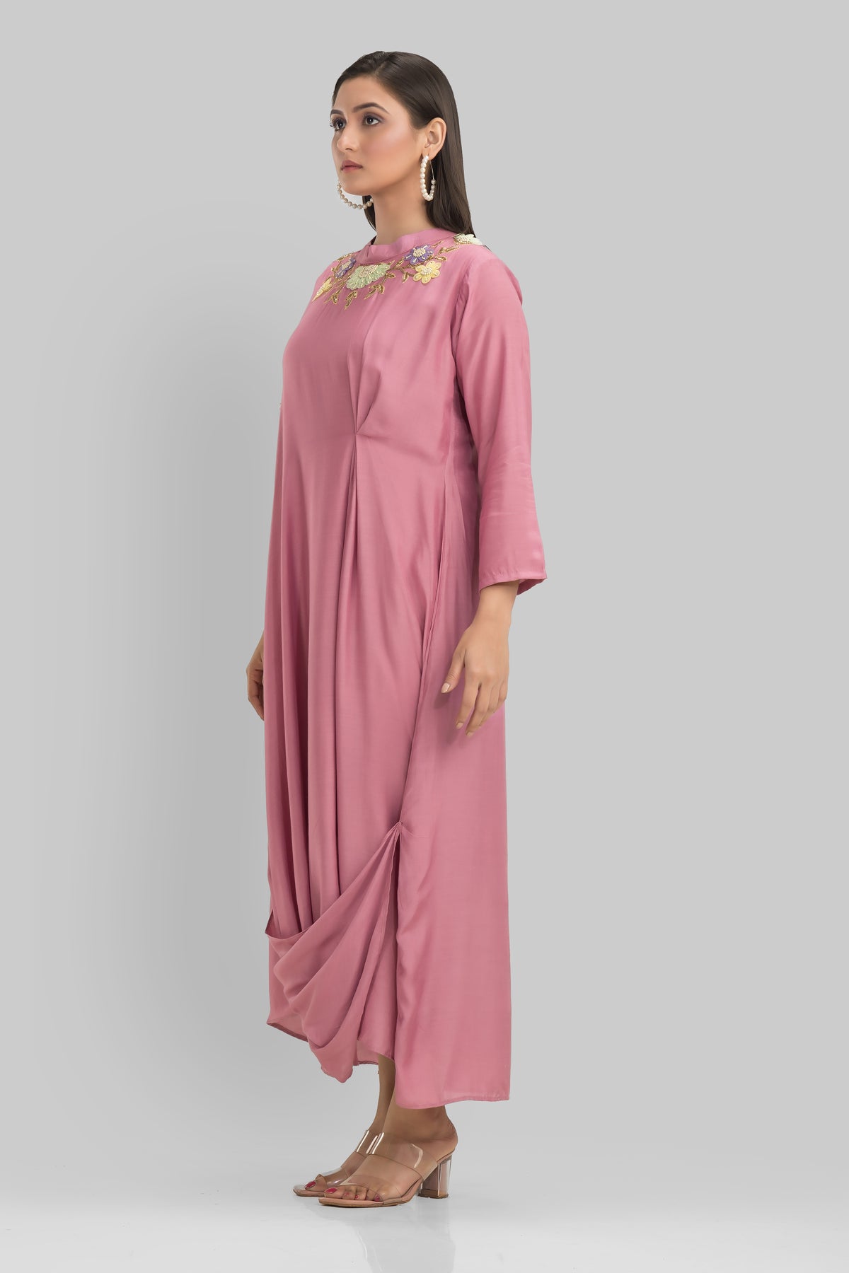 Sacred Suta Designer Draped long gown with Buta Work