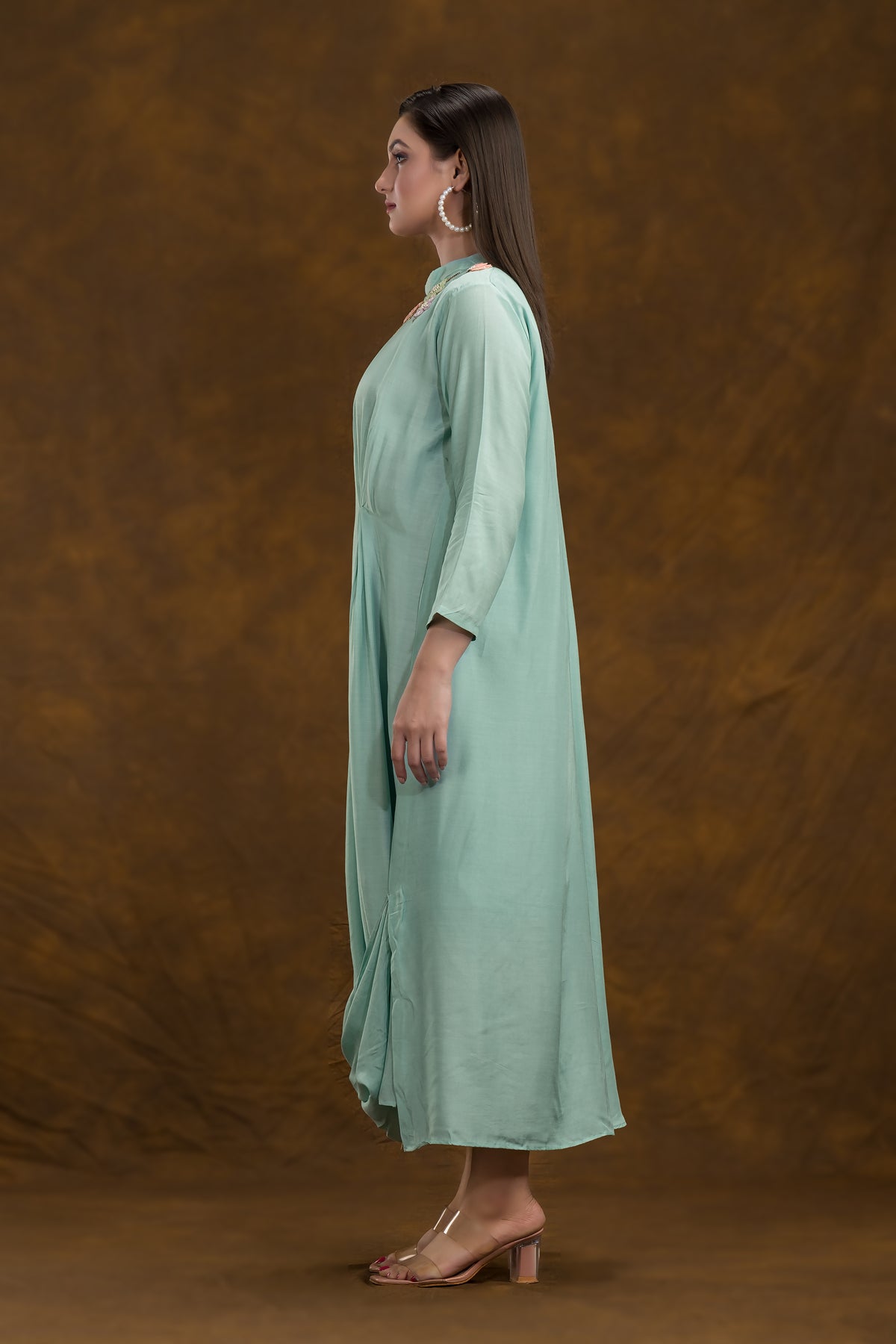 Sacred Suta Designer Draped long gown with Buta Work