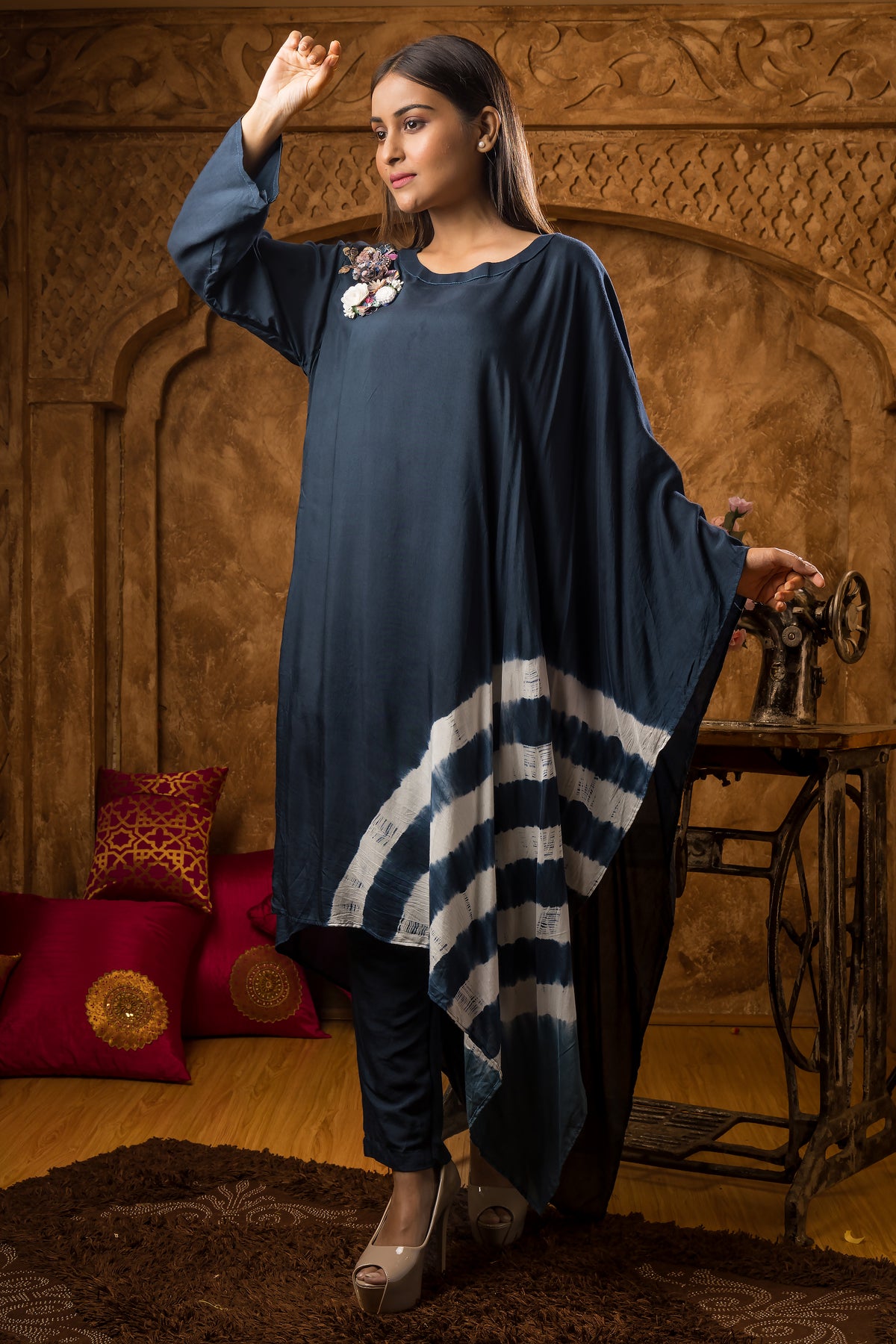 Embroidered Muslin kurta with Pant