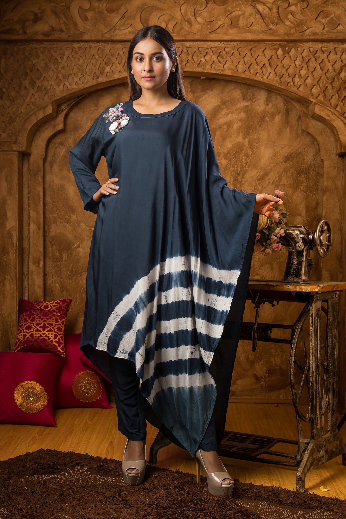 Embroidered Muslin kurta with Pant