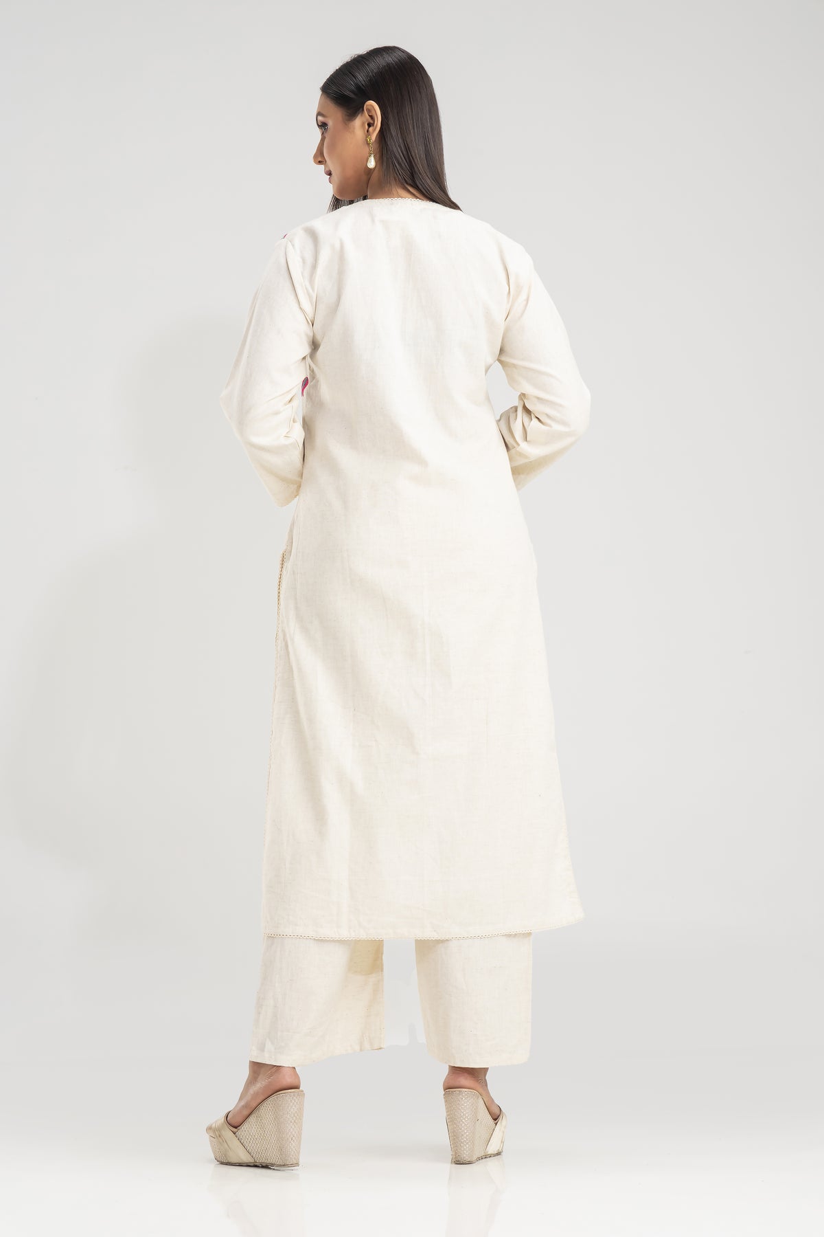 Light Embroidered Cotton Kurta Set