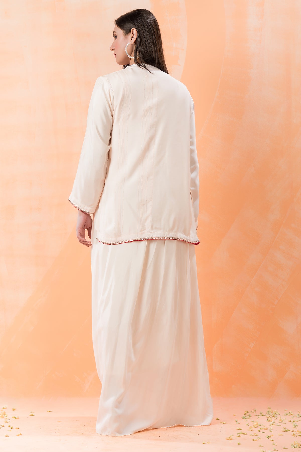 Sacred Suta Muslin Cowl Drape Gown