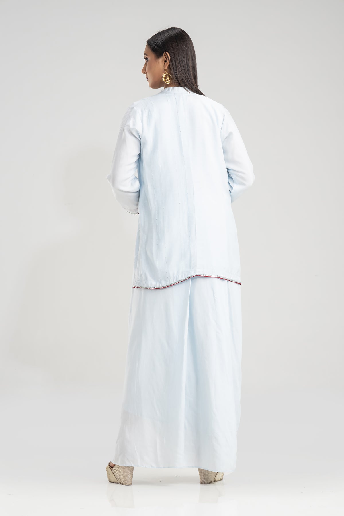 Sacred Suta Muslin Cowl Drape Gown