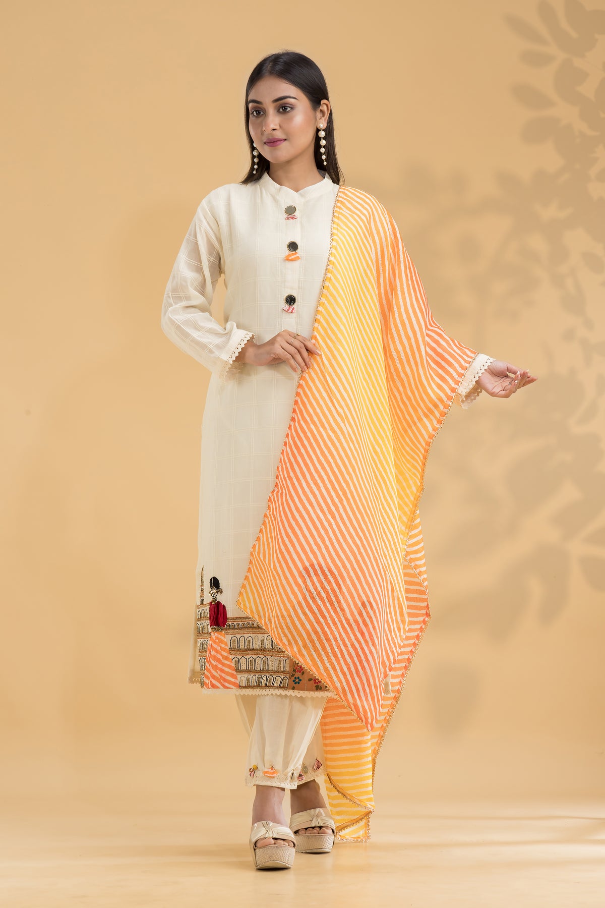 Designer Kurta & Afghan Pant set with Dupatta