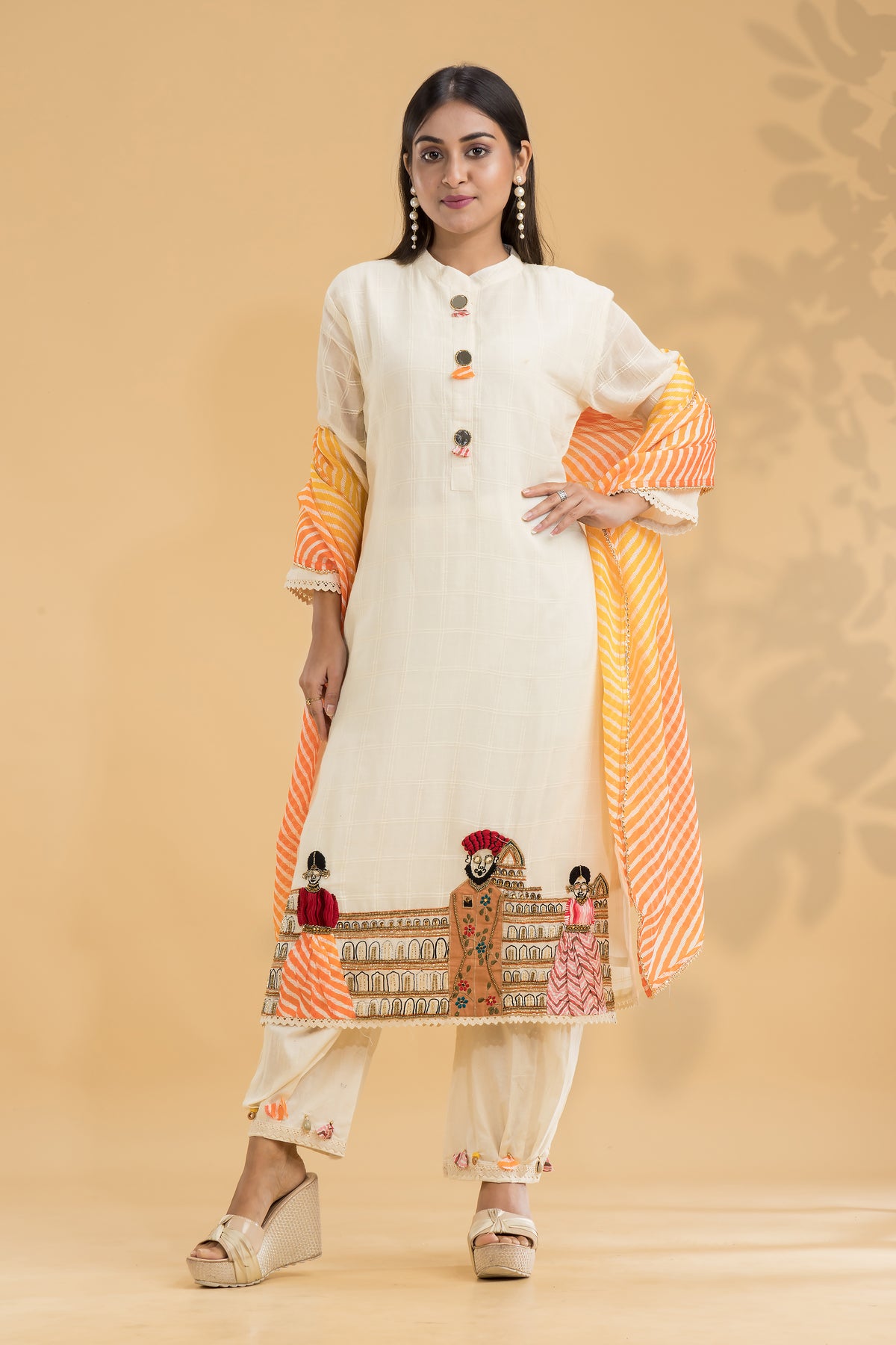 Designer Kurta & Afghan Pant set with Dupatta