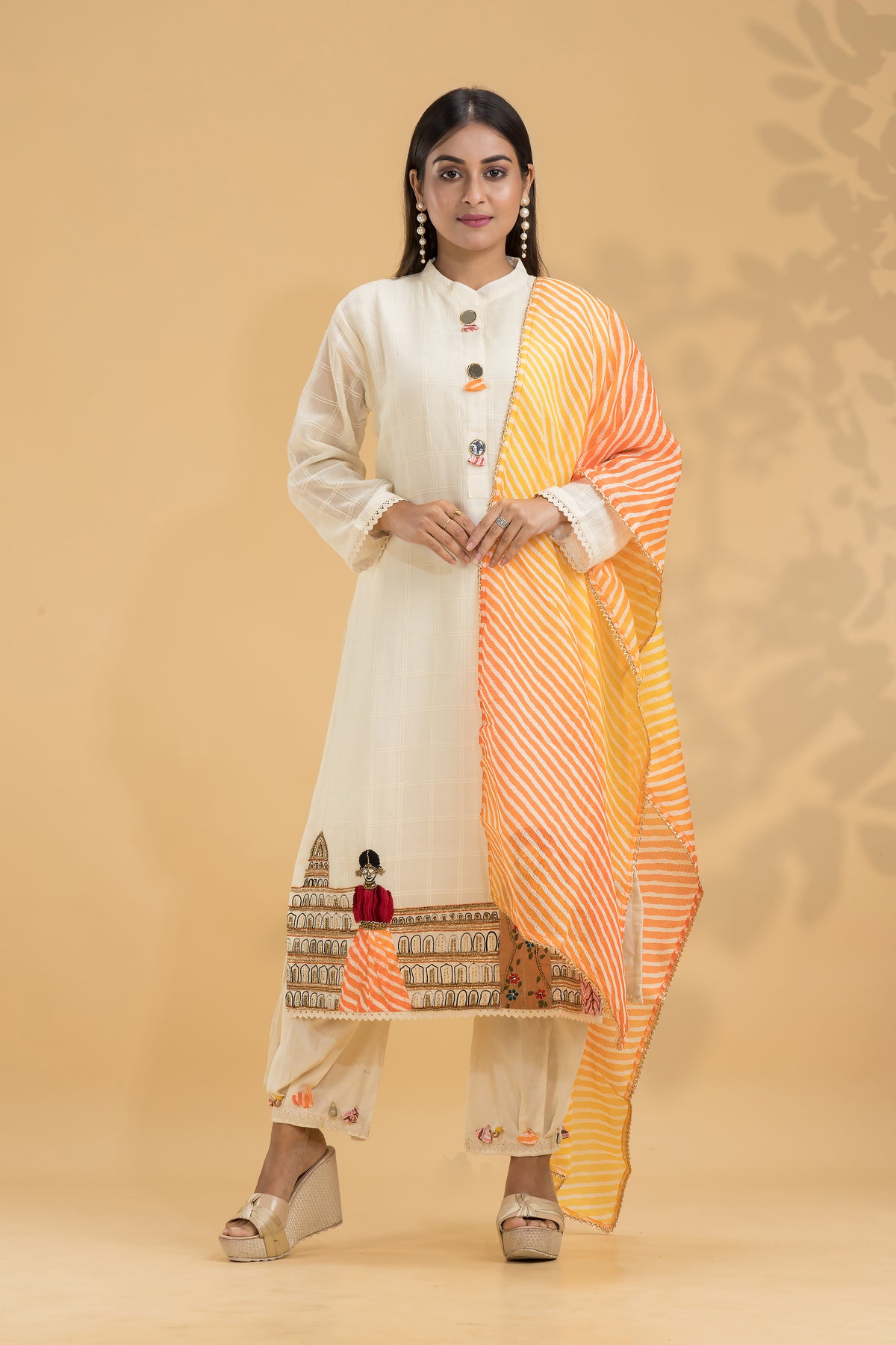 Designer Kurta & Afghan Pant set with Dupatta