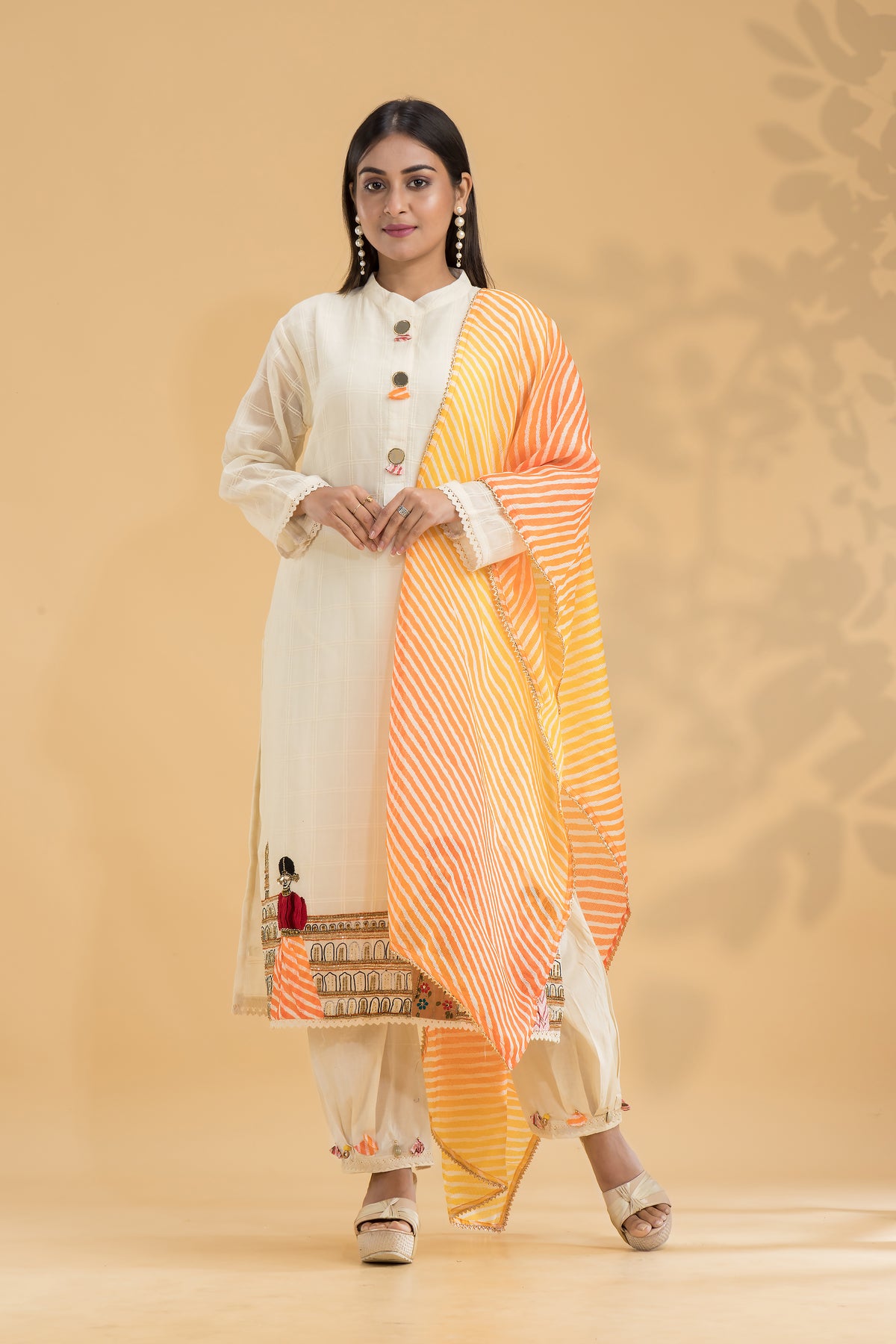 Designer Kurta & Afghan Pant set with Dupatta