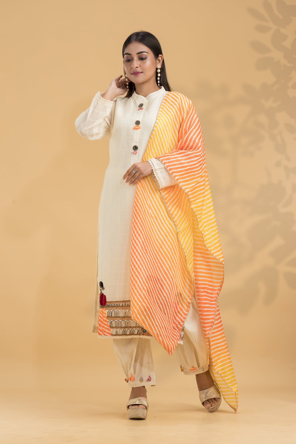 Designer Kurta & Afghan Pant set with Dupatta