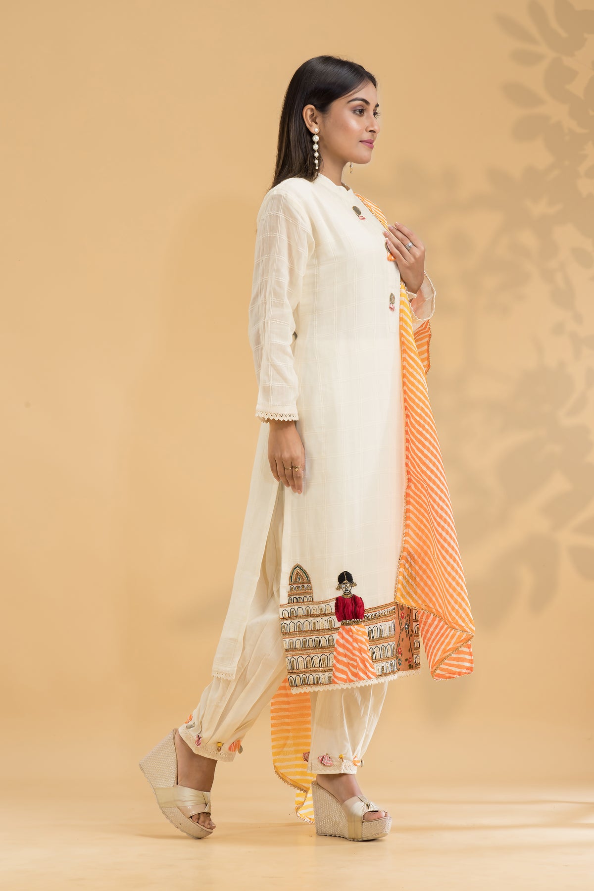 Designer Kurta & Afghan Pant set with Dupatta