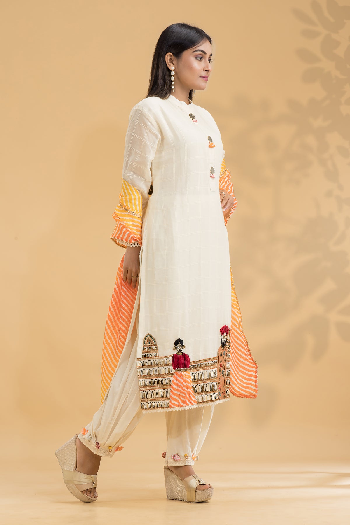 Designer Kurta & Afghan Pant set with Dupatta