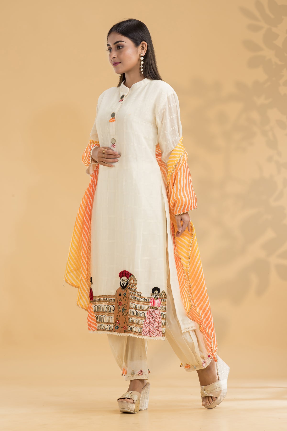 Designer Kurta & Afghan Pant set with Dupatta