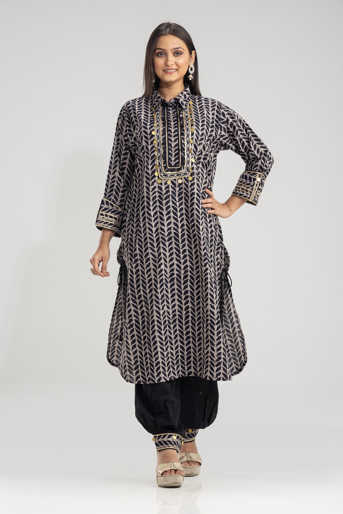 Embroidered Cotton Kurta & Pant Set