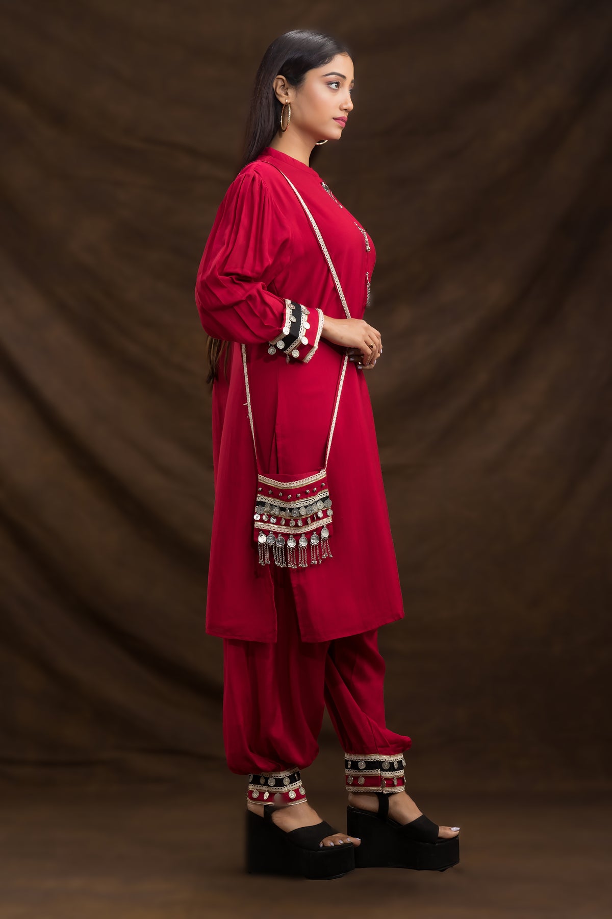 Designer Kurta set with Matching Bag