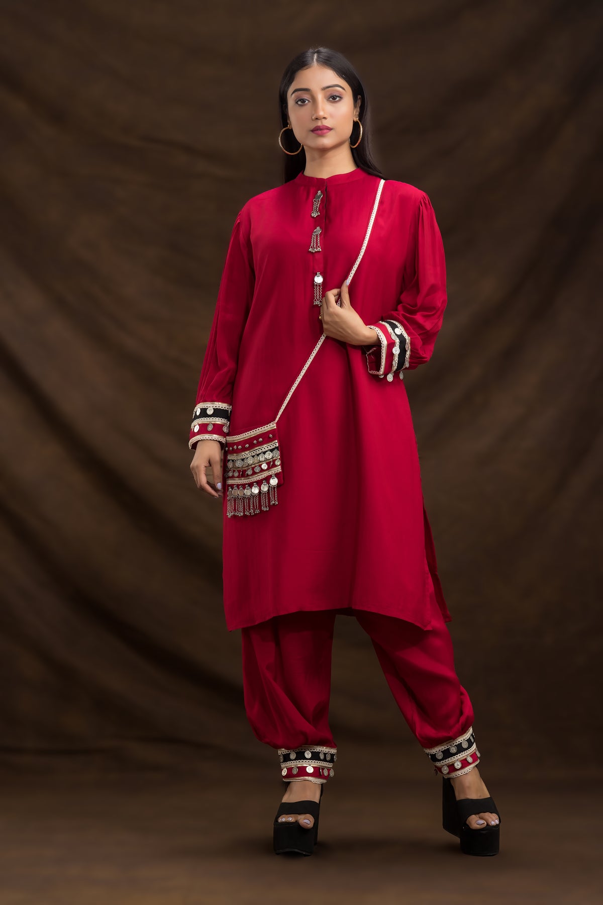 Designer Kurta set with Matching Bag