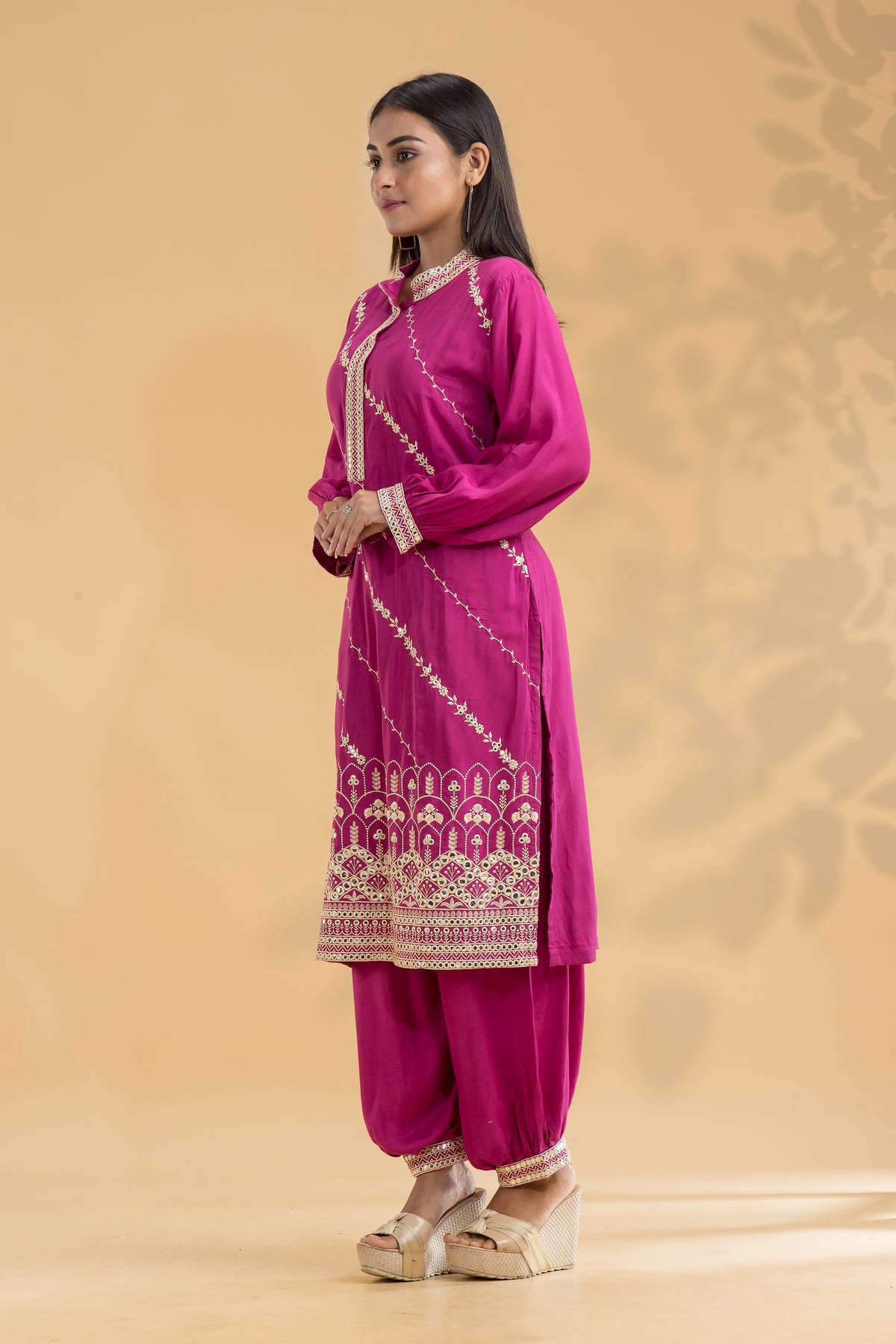 Muslin Kurti & Afghani Pant Set