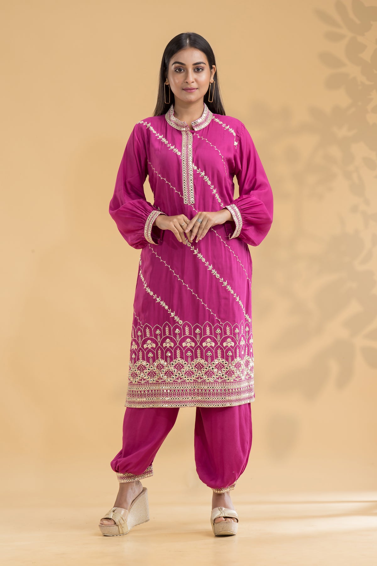 Muslin Kurti & Afghani Pant Set