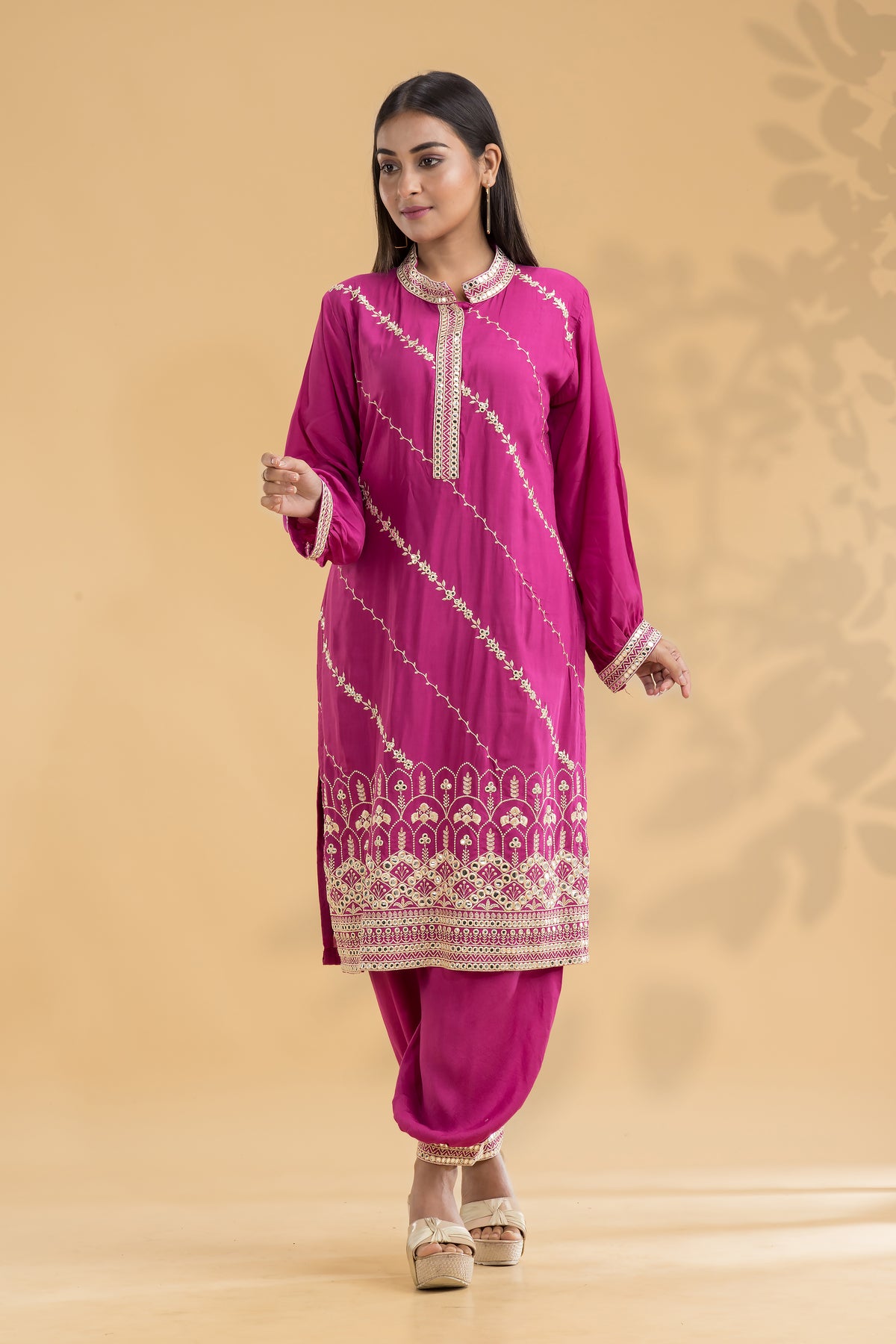 Muslin Kurti & Afghani Pant Set