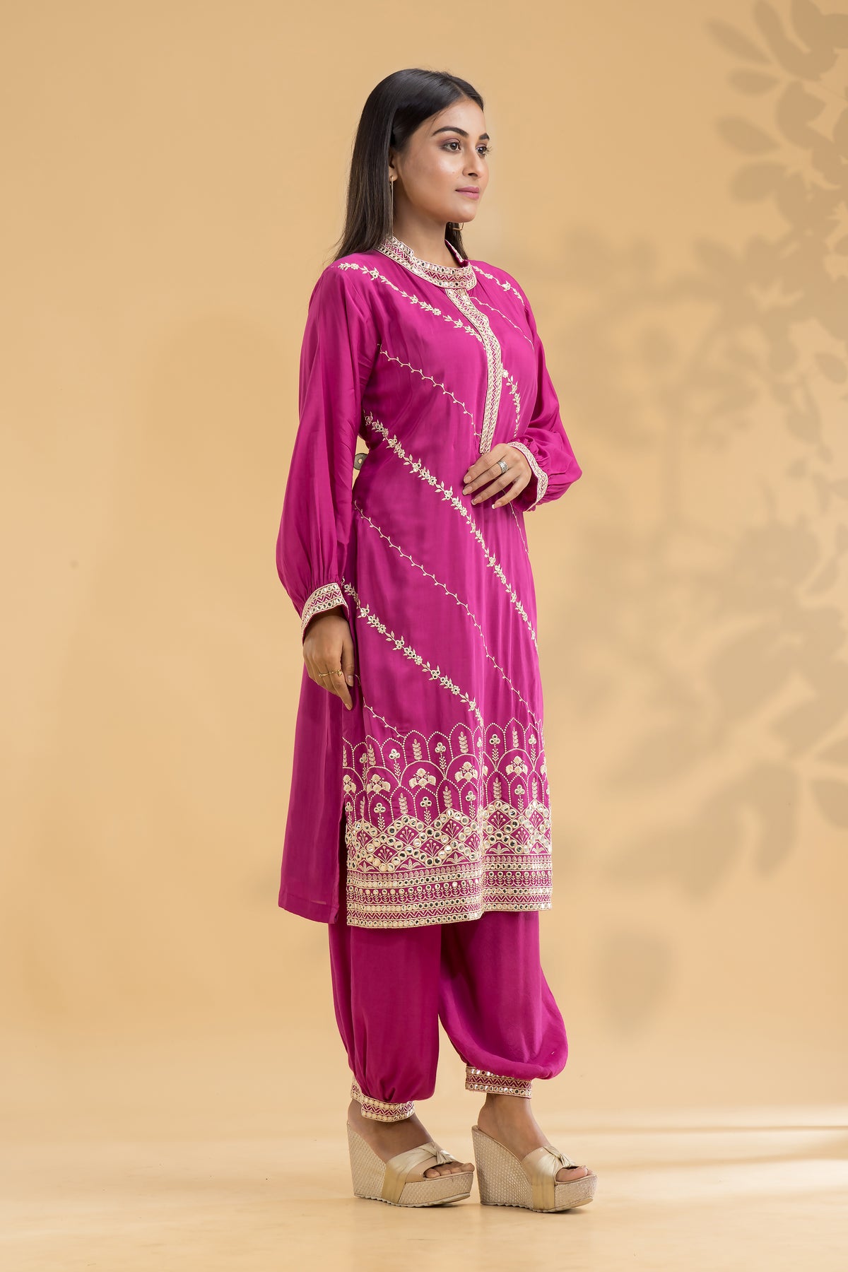 Muslin Kurti & Afghani Pant Set