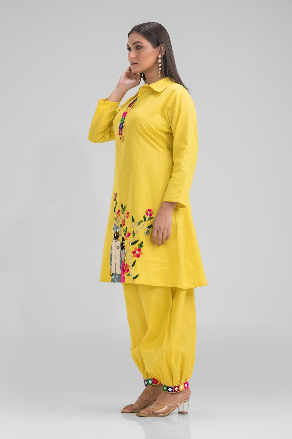 Designer Cotton Kurta & Afghani Pant Set