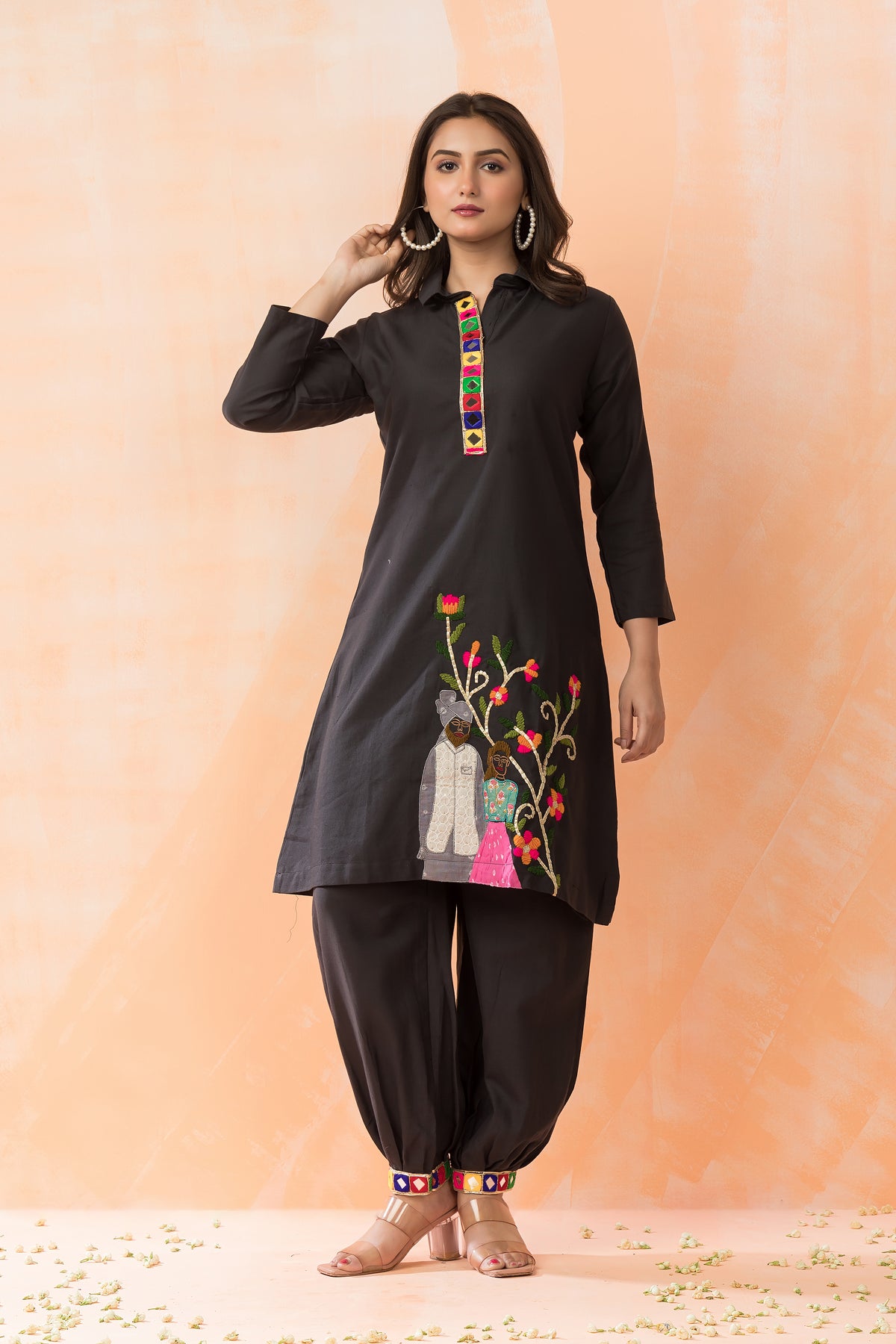 Designer Cotton Kurta & Afghani Pant Set